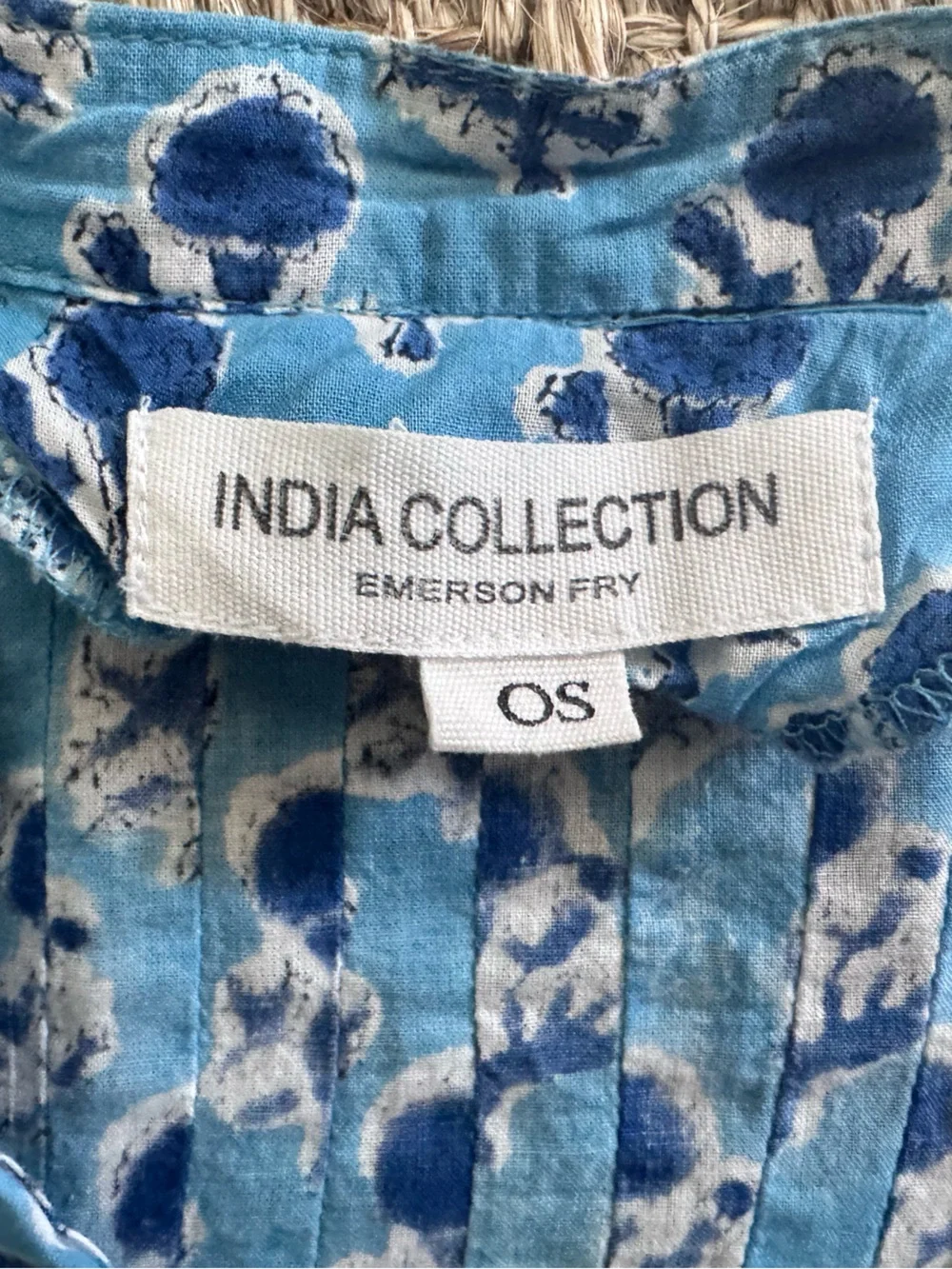 Emerson Fry India Collection Mandarin Collar Top OS